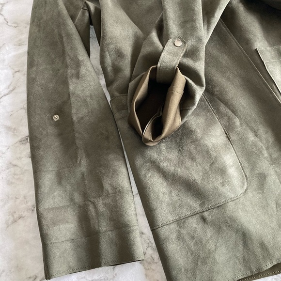 Olive green suede feel jacket - Picture 7 of 7